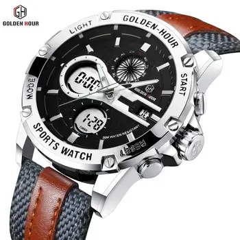 2019 Fashion GOLDENHOUR Digital Watch Men Dual Time Display Canvas Nylon Band LED Alarm Calendar Watches Waterproof Brand Luxury
2019 Fashion GOLDENHOUR Digital Watch Men Dual Time Display Canvas Nylon Band LED Alarm Calendar Watches Waterproof Brand Luxury