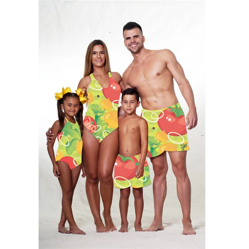 New Family Matching Swimsuit Women Girls One-piece Swimwear Men Boys Swim Trunks Fruit Print Swimwear Holiday Parent-kids Bikini
New Family Matching Swimsuit Women Girls One-piece Swimwear Men Boys Swim Trunks Fruit Print Swimwear Holiday Parent-kids Bikini