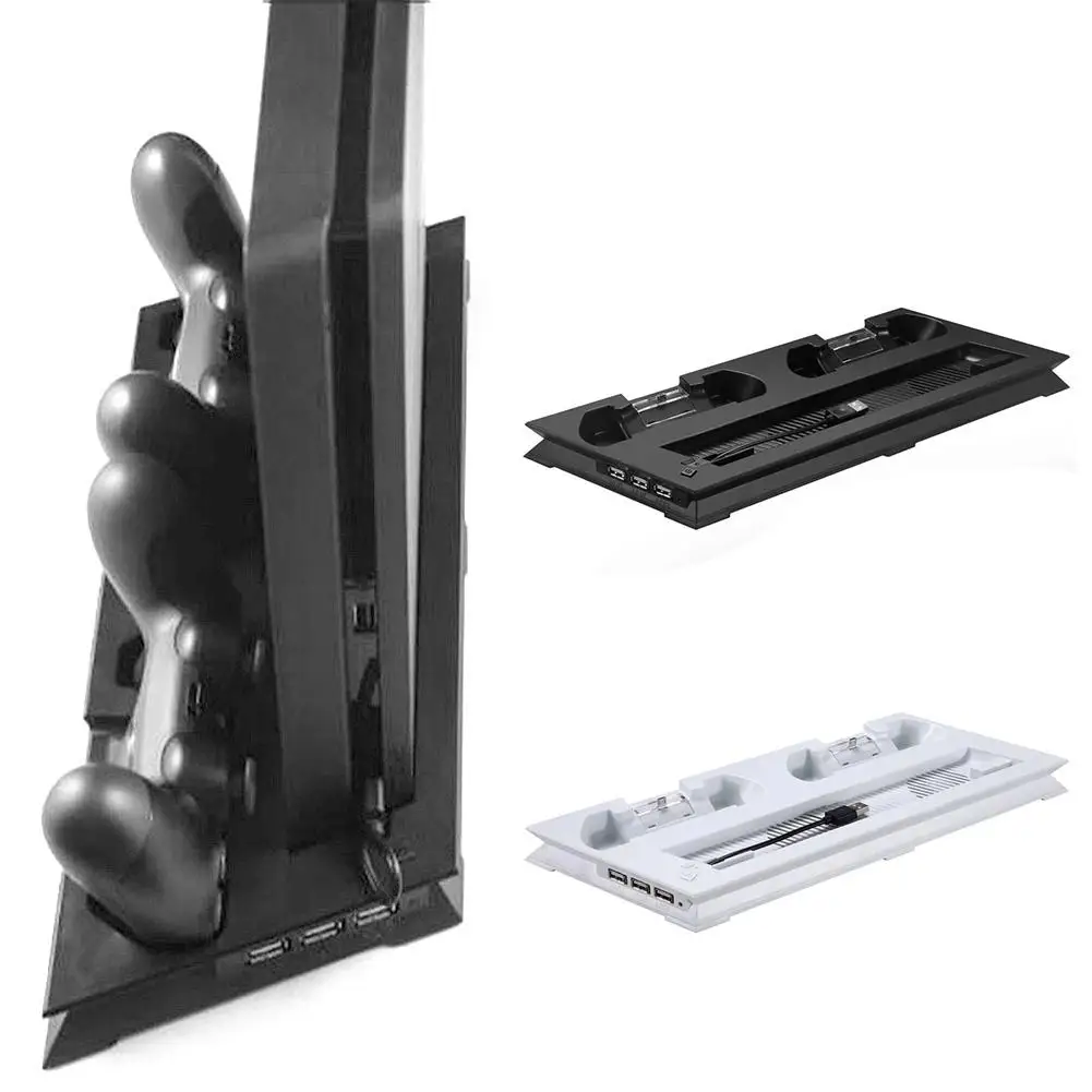 4 in 1 Dual Controller Charging Dock Cooling Fan Vertical Stand for PS4 Slim New
4 in 1 Dual Controller Charging Dock Cooling Fan Vertical Stand for PS4 Slim New
