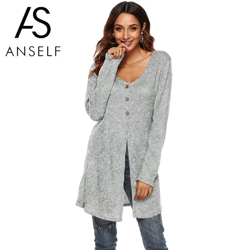 2019 Sexy Women Spring Solid Color Knitted Cardigan High Split V Neck Button Closure Long Slim Cardigan Thin Knitwear Shirt Tops
2019 Sexy Women Spring Solid Color Knitted Cardigan High Split V Neck Button Closure Long Slim Cardigan Thin Knitwear Shirt Tops