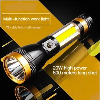 Updated 1000LM XML-Q8+COB LED Flashlight Portable Multifunction Flashlight Use 18650 Battery Waterproof in Life Lighting Lantern
Updated 1000LM XML-Q8+COB LED Flashlight Portable Multifunction Flashlight Use 18650 Battery Waterproof in Life Lighting Lantern