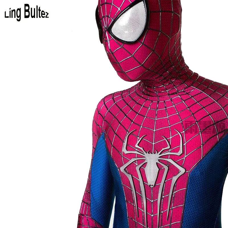 Ling Bultez High Quality Blue Red Patchwork 3D CobWebs Spiderman Costume With Relief Spider Waist Zipper Amazing Spiderman Suit
Ling Bultez High Quality Blue Red Patchwork 3D CobWebs Spiderman Costume With Relief Spider Waist Zipper Amazing Spiderman Suit