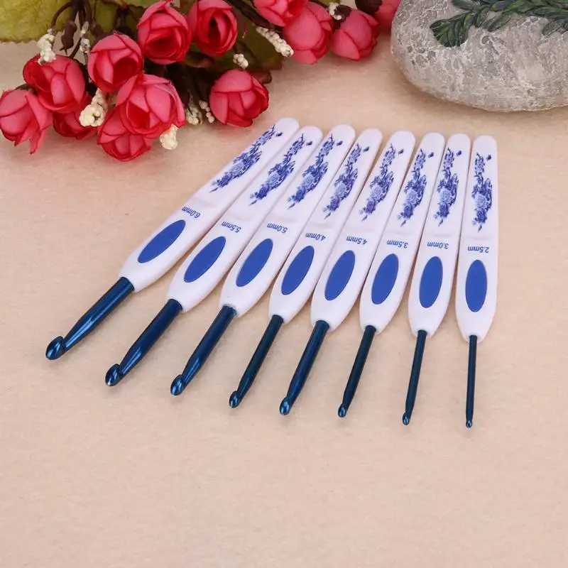 8pcs Blue and White Crochet Handle Aluminium Crochet Hooks Needles Stitches knitting Craft Yarn Hook DIY Crafts Home Supplies
8pcs Blue and White Crochet Handle Aluminium Crochet Hooks Needles Stitches knitting Craft Yarn Hook DIY Crafts Home Supplies