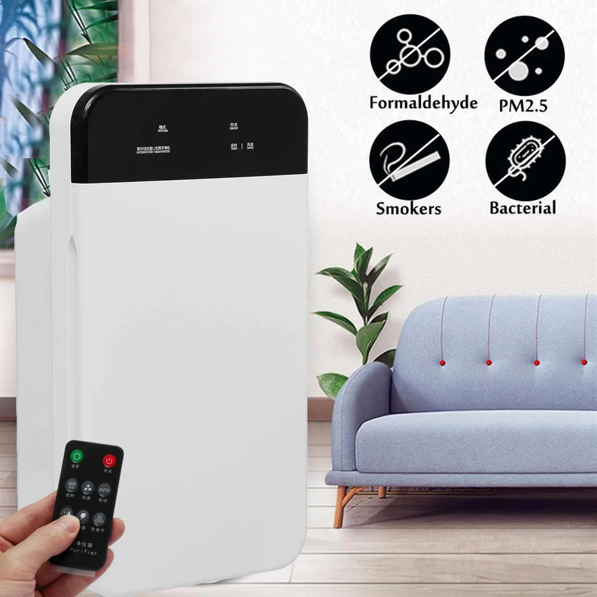 220v 35W Negative Ion Fresh Air Purifier Remote Control Cleaner PM2.5 Formaldehyde Filter Household Air Conditioning Appliance
220v 35W Negative Ion Fresh Air Purifier Remote Control Cleaner PM2.5 Formaldehyde Filter Household Air Conditioning Appliance