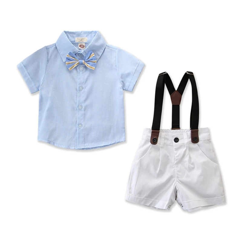 2019 Summer Toddler Kids Boys Clothes Formal Blue Bow Tie Shirt Strap Shorts Outfits Infant Baby Costume Children Clothing Set
2019 Summer Toddler Kids Boys Clothes Formal Blue Bow Tie Shirt Strap Shorts Outfits Infant Baby Costume Children Clothing Set