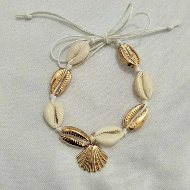 

Gold Silver Color Cowrie Shell Anklet for Women Bracelet on The Leg Foot Chain Ankle Strap Fashion Beach Jewelry 2019