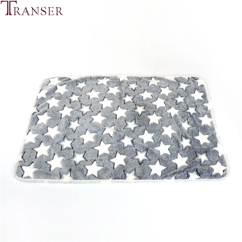 Мягкая фланелевая флисовая кровать Transer для собак теплое одеяло с принтом звезд