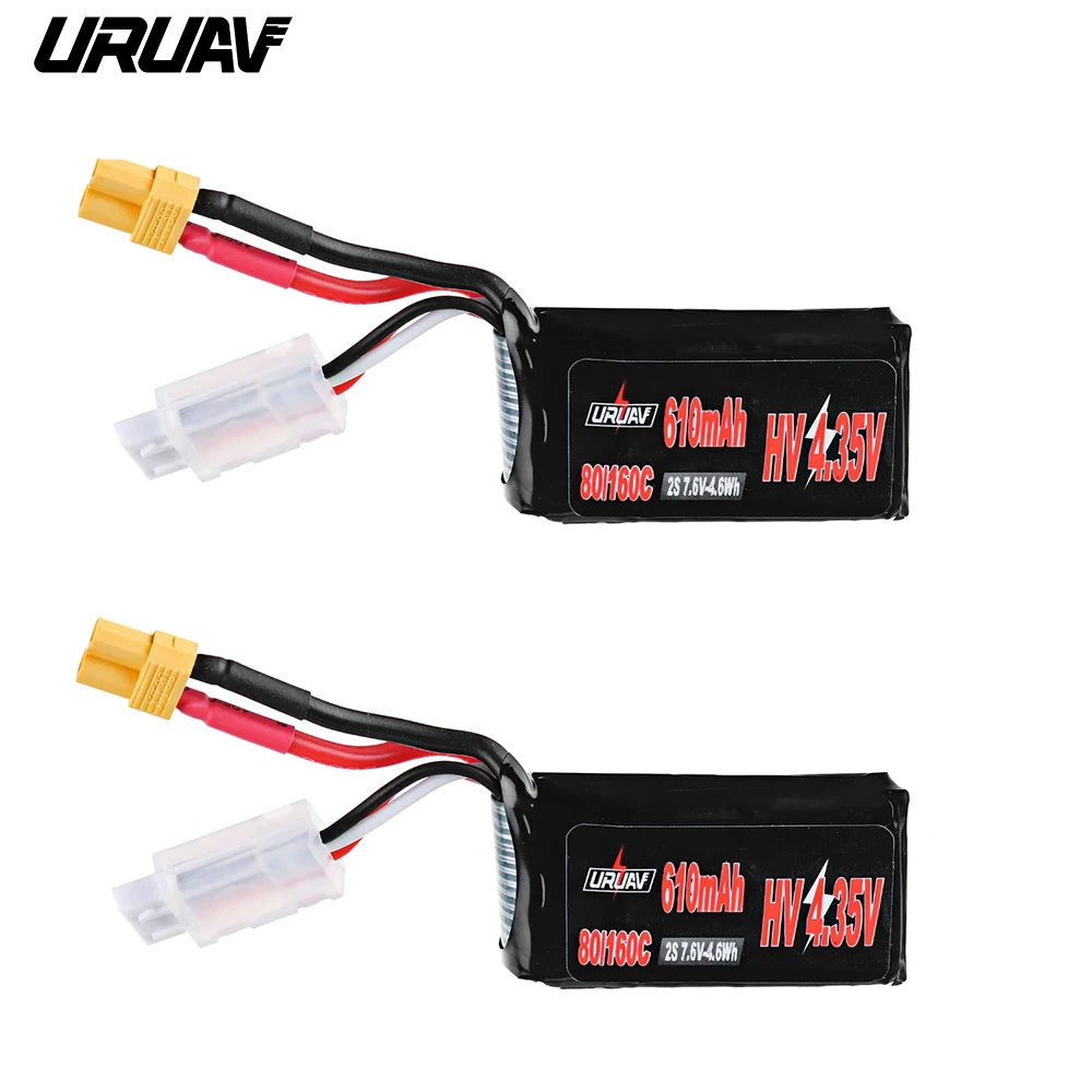 1PCS/ 2PCS URUAV 7.6V 610mAh 80C/160C 2S Lipo Battery & XT30 Plug for RC Model Spare Part DIY Accessories
1PCS/ 2PCS URUAV 7.6V 610mAh 80C/160C 2S Lipo Battery & XT30 Plug for RC Model Spare Part DIY Accessories