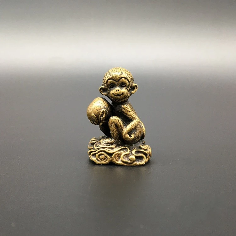 Collectable Chinese Brass Carved Zodiac Animal Monkey Giving Peach Exquisite Small Statues
Collectable Chinese Brass Carved Zodiac Animal Monkey Giving Peach Exquisite Small Statues