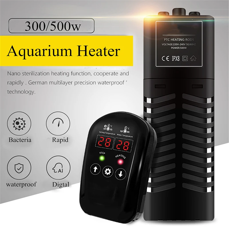 Black 300/500W Aquarium Heater PTC Plastic Temperature Controller Thermostat Fish Tank Heating Rods Aquatic Pet Cage Tools
Black 300/500W Aquarium Heater PTC Plastic Temperature Controller Thermostat Fish Tank Heating Rods Aquatic Pet Cage Tools