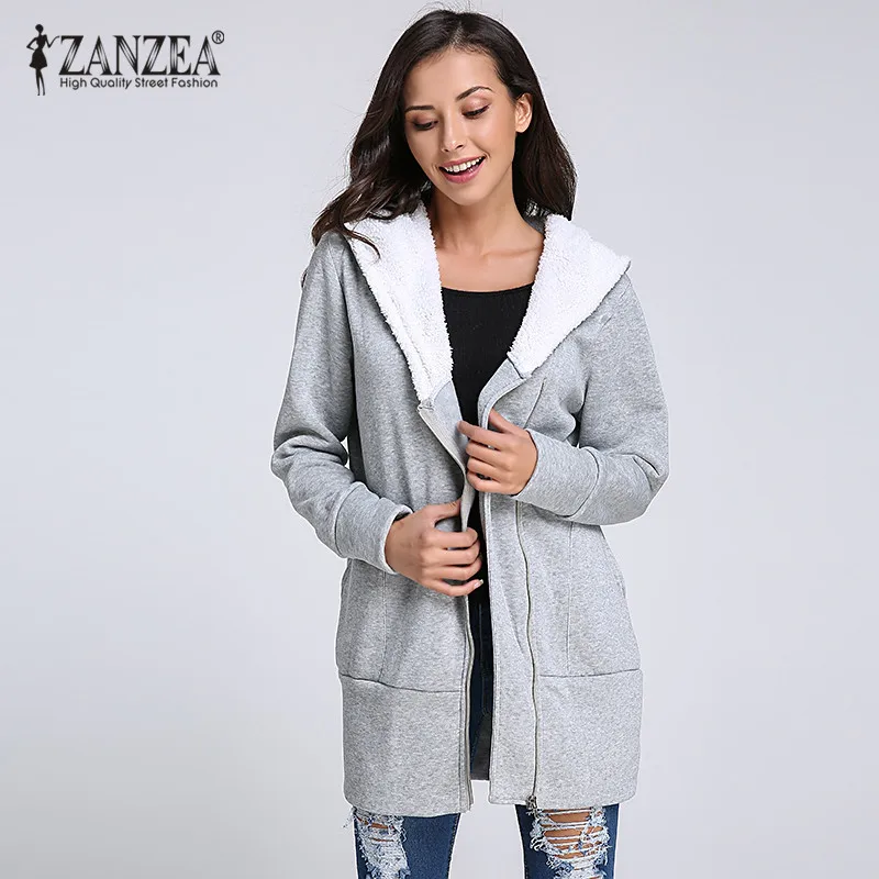 ZANZEA 2019 Winter Coat Women Sweatshirts Coats Hoody Zip Thickness Cotton Casual Warm Mid-Long Jackets Plus Size Outerwear 3XL
ZANZEA 2019 Winter Coat Women Sweatshirts Coats Hoody Zip Thickness Cotton Casual Warm Mid-Long Jackets Plus Size Outerwear 3XL