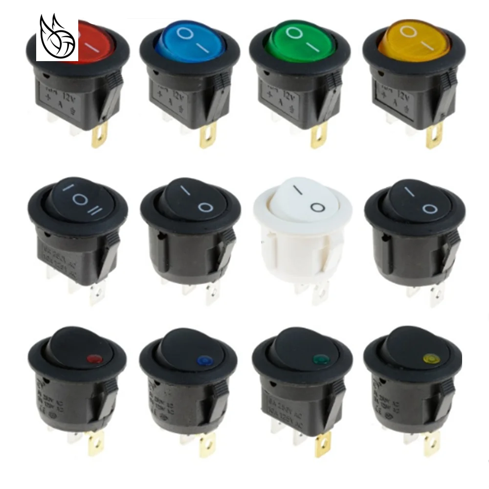 Pushbutton switch ON/OFF Round Rocker Switch LED illuminated Car Dashboard Dash Boat Van 12V Waterproof cap
Pushbutton switch ON/OFF Round Rocker Switch LED illuminated Car Dashboard Dash Boat Van 12V Waterproof cap