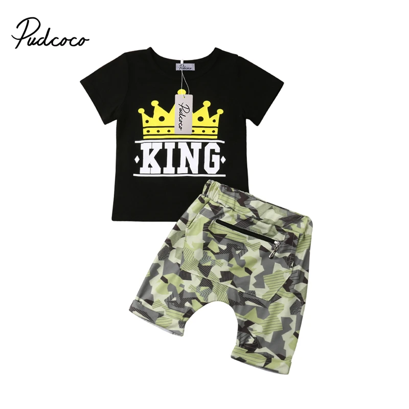 Pudcoco Toddler Baby Boys Summer Crown Sunsuit Clothing Set 2Pcs Kids Boy Cotton Tops T-shirt Camo Pants Outfits Set Clothes
Pudcoco Toddler Baby Boys Summer Crown Sunsuit Clothing Set 2Pcs Kids Boy Cotton Tops T-shirt Camo Pants Outfits Set Clothes