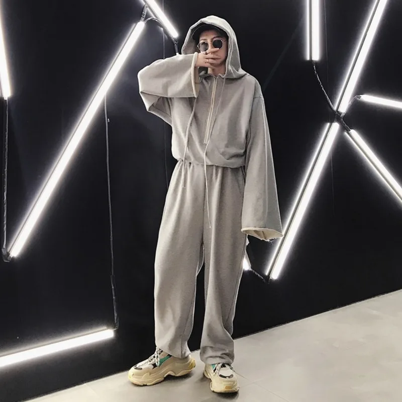 Male Hooded Jumpsuit Autumn Mens Hip Hop Loose Rompers Elastic Waist Overalls Streetwear Suits Wide Sleeve Coveralls DH015
Male Hooded Jumpsuit Autumn Mens Hip Hop Loose Rompers Elastic Waist Overalls Streetwear Suits Wide Sleeve Coveralls DH015
