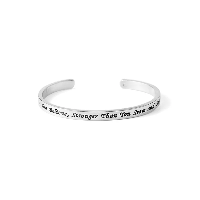Inspirational Lettering Alloy Adjustable Bangles for Women and Men Fashion Simple Unisex Jewelry Bracelets Bangles for Female
Inspirational Lettering Alloy Adjustable Bangles for Women and Men Fashion Simple Unisex Jewelry Bracelets Bangles for Female