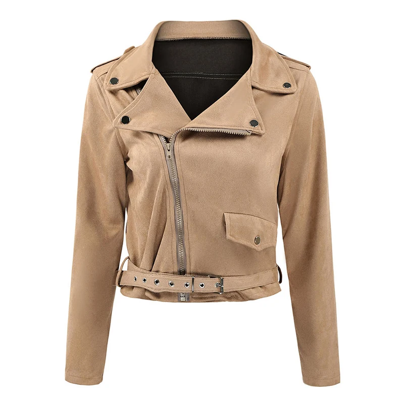 Fashion Women Faux Suede Jacket Coat Solid Turn Down Collar Long Sleeve Thin Belted Slim Coat Outerwear Female Autumn Overcoat
Fashion Women Faux Suede Jacket Coat Solid Turn Down Collar Long Sleeve Thin Belted Slim Coat Outerwear Female Autumn Overcoat
