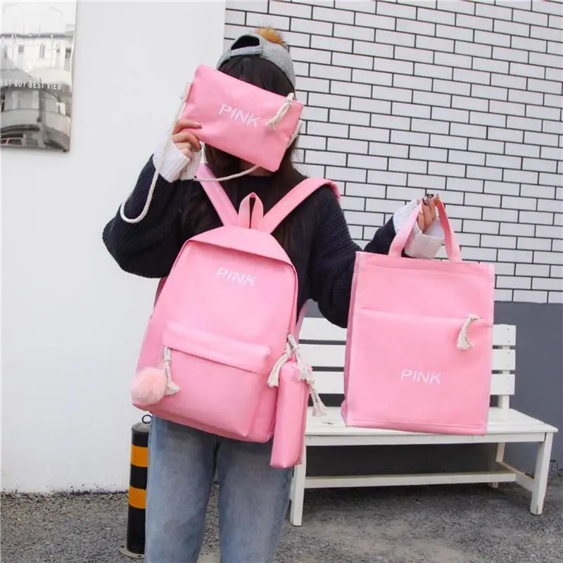 4pcs Canvas Student Backpack Women Shoulder Totes Preppy Style Letter Print Girls Casual Travel School Backpack with Pencil Case
4pcs Canvas Student Backpack Women Shoulder Totes Preppy Style Letter Print Girls Casual Travel School Backpack with Pencil Case