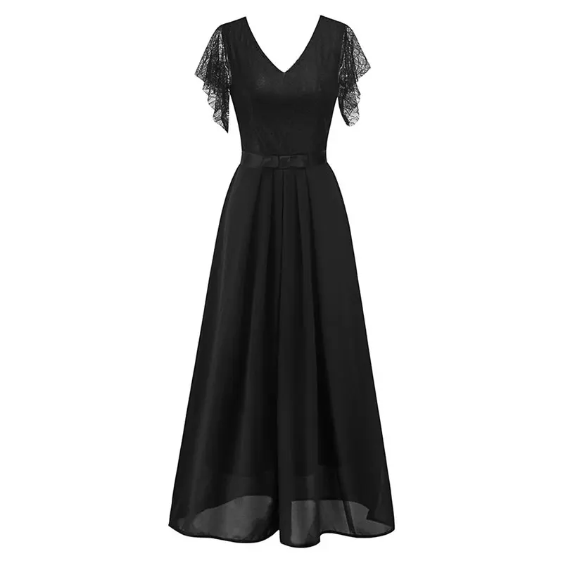 Rosetic Black Maxi Dress Patchwork Petal Sleeve V Neck Pleated Slim Bow Mesh See Through Party Elegant Long Summer Goth Dresses
Rosetic Black Maxi Dress Patchwork Petal Sleeve V Neck Pleated Slim Bow Mesh See Through Party Elegant Long Summer Goth Dresses