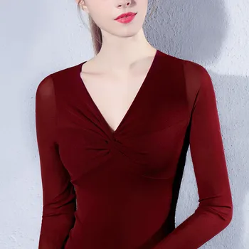 Autumn Winter Women Sexy Korean Ulzzang Low-cut T-shirt Office Lady Long Sleeve Bow Backing Shirt Female V-Neck Vogue Tops Tee
Autumn Winter Women Sexy Korean Ulzzang Low-cut T-shirt Office Lady Long Sleeve Bow Backing Shirt Female V-Neck Vogue Tops Tee
