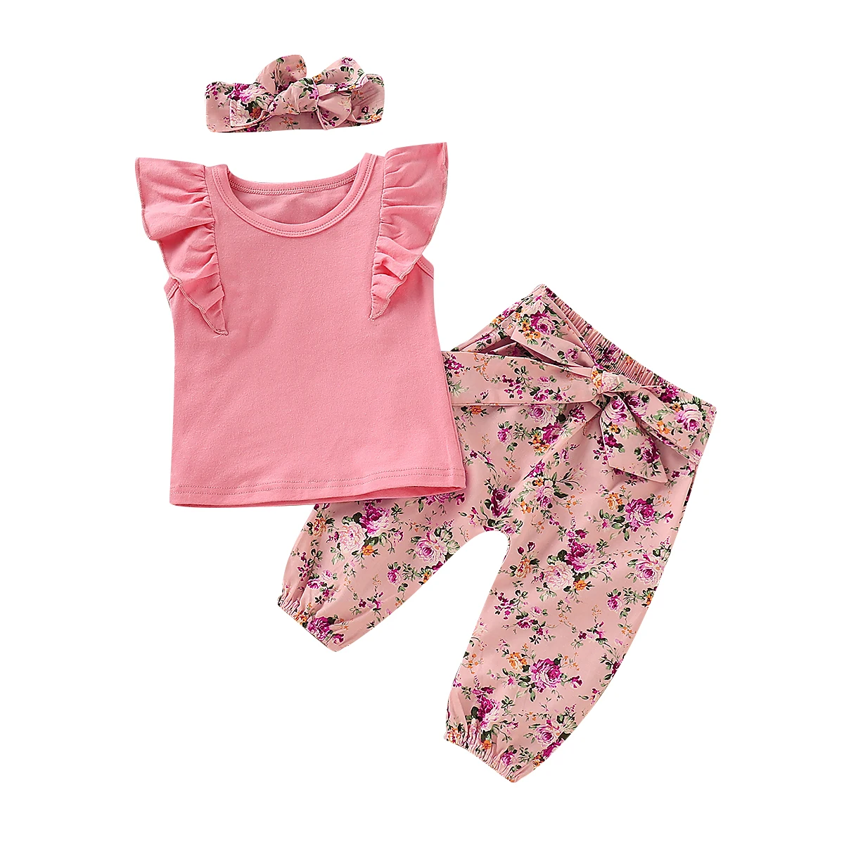 3PCS Newborn Baby Girls Ruffle Sleeveless Solid Tops T Shirt Large Bow Tie High Waist Floral Pants Headband Outfits Set Clothes
3PCS Newborn Baby Girls Ruffle Sleeveless Solid Tops T Shirt Large Bow Tie High Waist Floral Pants Headband Outfits Set Clothes