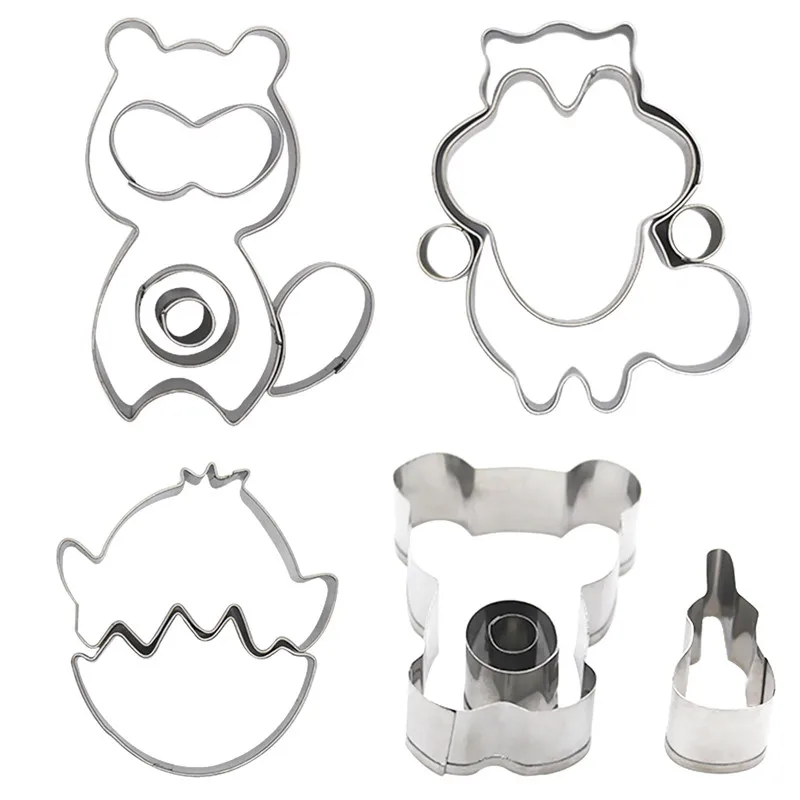 3D Creative Animal Shape Cookies Cutter Stainless Steel Biscuit Decoration Molds Chick/Squirrel/Bear/Raccoon Shape Cookies Molds
3D Creative Animal Shape Cookies Cutter Stainless Steel Biscuit Decoration Molds Chick/Squirrel/Bear/Raccoon Shape Cookies Molds