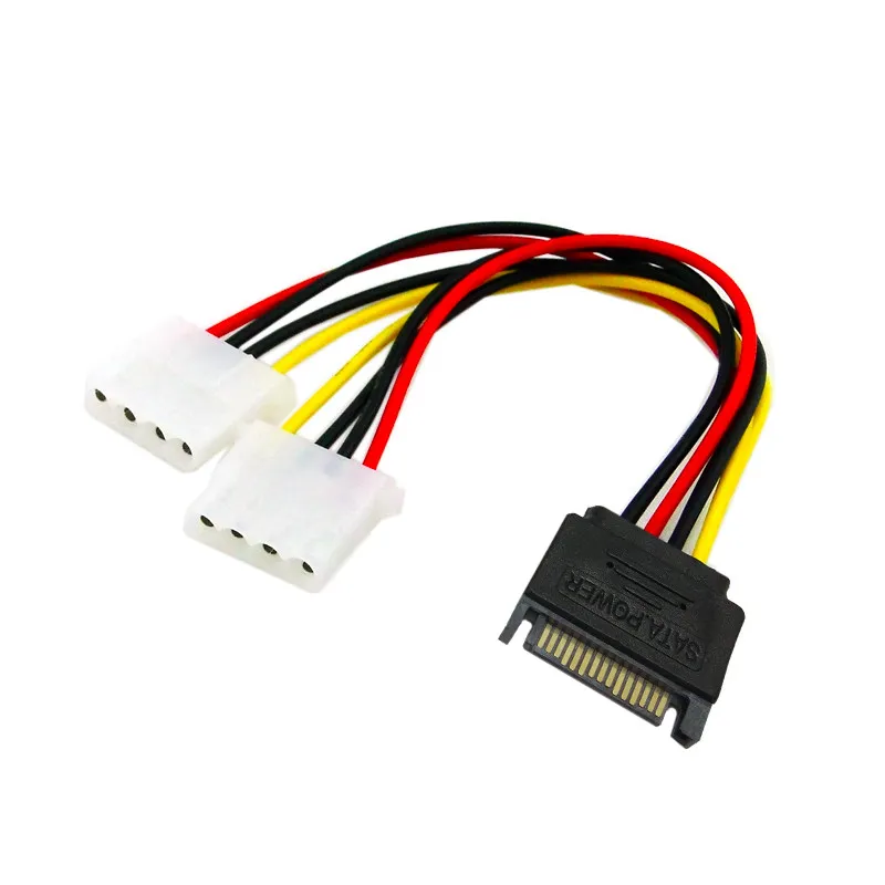 18CM computer ATX power supply extension cord 15 Pin SATA Male to 2 Female 4 Pin IDE HDD Power Hard Drive Cable
18CM computer ATX power supply extension cord 15 Pin SATA Male to 2 Female 4 Pin IDE HDD Power Hard Drive Cable