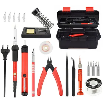 25Pcs 220V 60W Adjustable Temperature Electrical Solder Iron Kit SMD Welding Repair Tool Set Tool Box
25Pcs 220V 60W Adjustable Temperature Electrical Solder Iron Kit SMD Welding Repair Tool Set Tool Box