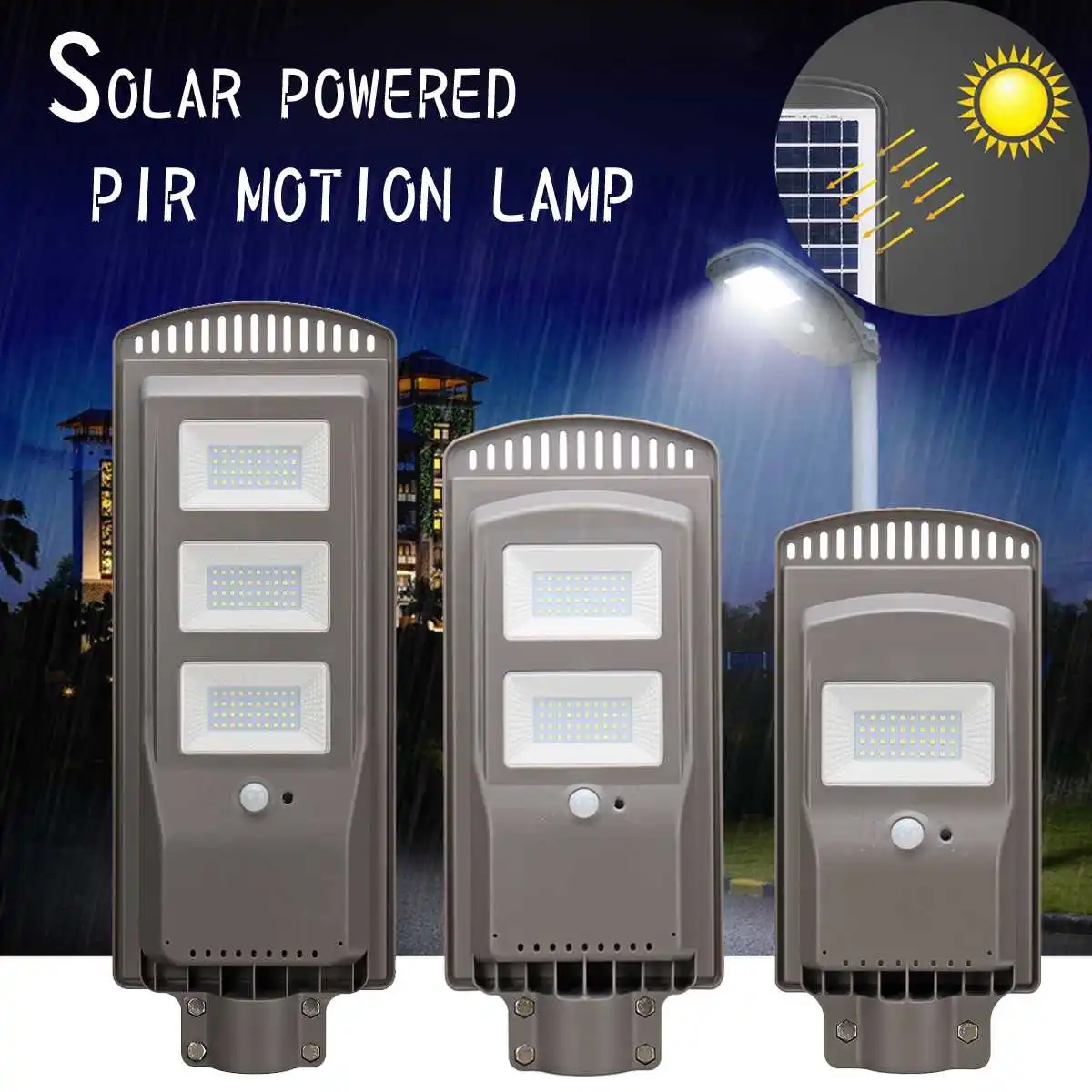 LED Sensor Solar Panel Power Wall Street Light 20/40/60W PIR Motion Lamp Waterproof IP67/50cm Mounting Pole for Outdoor Lighting
LED Sensor Solar Panel Power Wall Street Light 20/40/60W PIR Motion Lamp Waterproof IP67/50cm Mounting Pole for Outdoor Lighting