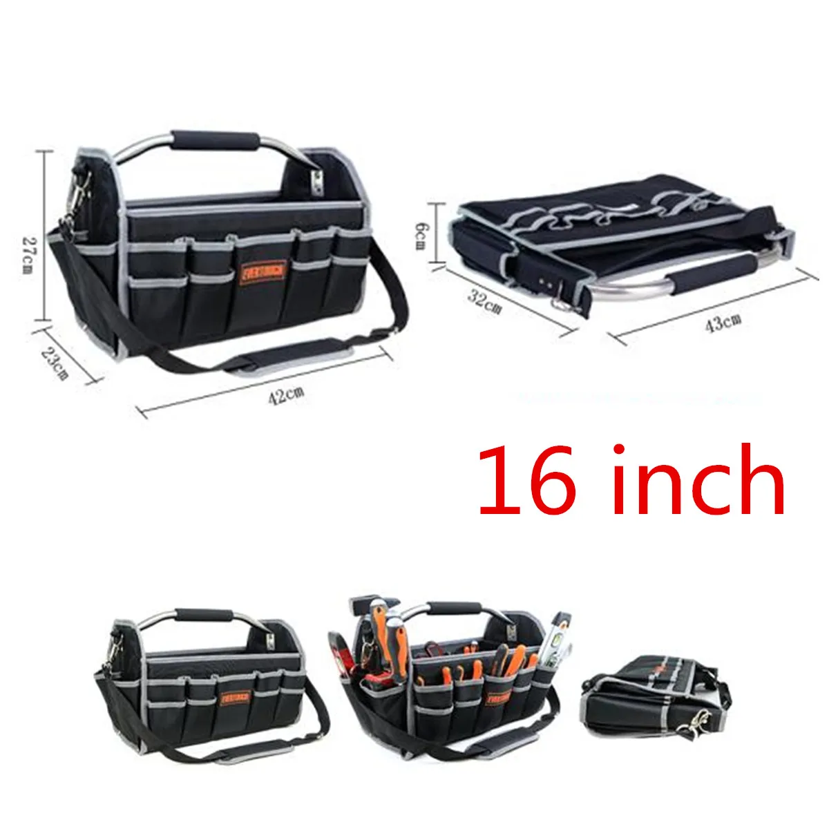 16inch Dual-use Shoulder Bag Multifunctional Tool HandBags Large Capacity Oxford Cloth Tool Packaging Hardware Storage Package
16inch Dual-use Shoulder Bag Multifunctional Tool HandBags Large Capacity Oxford Cloth Tool Packaging Hardware Storage Package