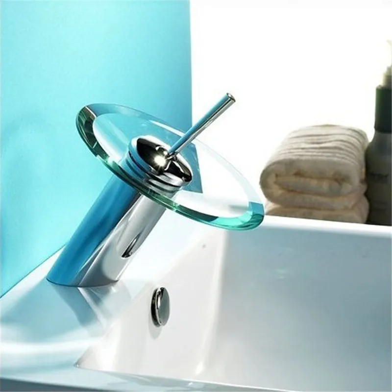 Mushroom-shaped Chrome Copper Round Glass Waterfall Basin Faucet Single Lever Mixer Tap Cylindrical for Bathroom Kitchen
Mushroom-shaped Chrome Copper Round Glass Waterfall Basin Faucet Single Lever Mixer Tap Cylindrical for Bathroom Kitchen