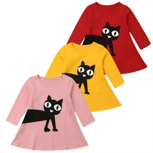 Kids Baby Bibs Girls Lovely Simple Cat Printing Long Sleeve Cotton Cute A-Linie Casual Dress Children Clothing Spring Sunsuit
Kids Baby Bibs Girls Lovely Simple Cat Printing Long Sleeve Cotton Cute A-Linie Casual Dress Children Clothing Spring Sunsuit