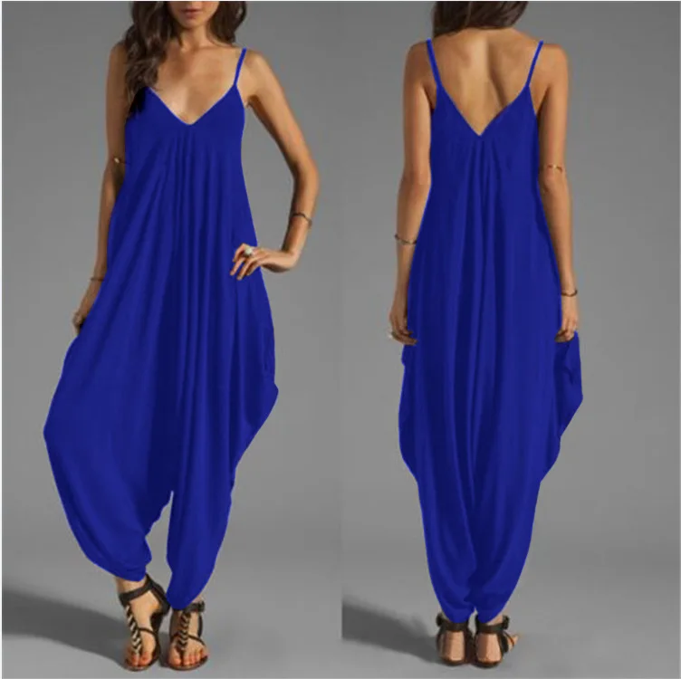 Fashion Spaghetti Strap Deep V-neck Jumpsuit Harem Romper Jumpsuits Overalls Sexy Women's Ankle Pants One-piece Loose Playsuit
Fashion Spaghetti Strap Deep V-neck Jumpsuit Harem Romper Jumpsuits Overalls Sexy Women's Ankle Pants One-piece Loose Playsuit