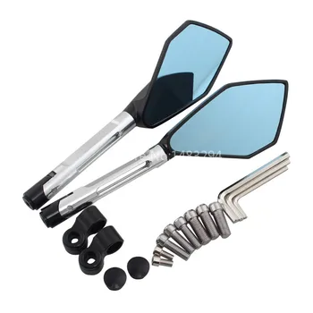 Motorcycle Pentagon Side Rear View Mirrors For Honda Yamaha Suzuki Kawasaki Universal Black/Chrome Bezel Blue Lens
Motorcycle Pentagon Side Rear View Mirrors For Honda Yamaha Suzuki Kawasaki Universal Black/Chrome Bezel Blue Lens