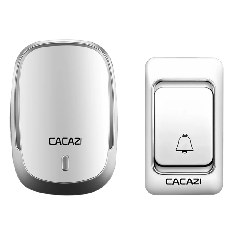 

Cacazi Wireless Doorbell Dc Battery Operated Control Button 200M Remote Led Light Home Cordless Call Bell 4 Volume 36 Chime