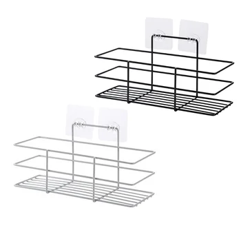 2Pcs Wall-Mounted Self-adhesive Storage Rack Punch Free Wrought Iron Storage Organizer Storage Shelf for Bathroom Kitchen Home 
2Pcs Wall-Mounted Self-adhesive Storage Rack Punch Free Wrought Iron Storage Organizer Storage Shelf for Bathroom Kitchen Home