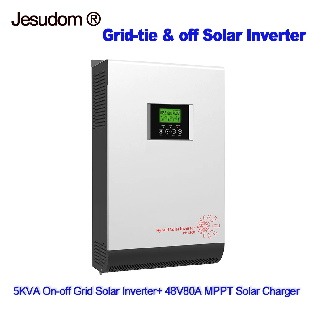 5KVA On-off Grid Inverter Built-in MPPT 48V80A Solar Charger Controller Solar Hybrid Inverter Pure Sine Wave Inverter
5KVA On-off Grid Inverter Built-in MPPT 48V80A Solar Charger Controller Solar Hybrid Inverter Pure Sine Wave Inverter