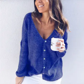 Solid Long Sleeve Sweater Outwear Tops Women Autumn Knitted Cardigan Ladies Casual Button
Solid Long Sleeve Sweater Outwear Tops Women Autumn Knitted Cardigan Ladies Casual Button