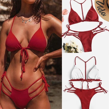 2Pcs Set Sexy Women's High Waist Halter Bandage Hollow Bikini Padded Push Up Bathing Suit Swimwear
2Pcs Set Sexy Women's High Waist Halter Bandage Hollow Bikini Padded Push Up Bathing Suit Swimwear
