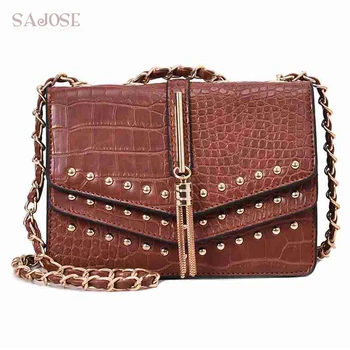 Women Bag Fashion Crossbody Bag For Girls Tassel Handbag PU Leather Stone Pattern Female Shoulder Chain Messenger Bag With Rivet
Women Bag Fashion Crossbody Bag For Girls Tassel Handbag PU Leather Stone Pattern Female Shoulder Chain Messenger Bag With Rivet