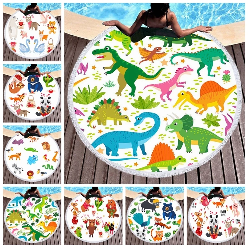 Cartoon Dinosaur Printed Round Beach Towel With Tassels Animals Microfiber Children Beach Towels Adults Kids Room Decor Yoga Mat
Cartoon Dinosaur Printed Round Beach Towel With Tassels Animals Microfiber Children Beach Towels Adults Kids Room Decor Yoga Mat