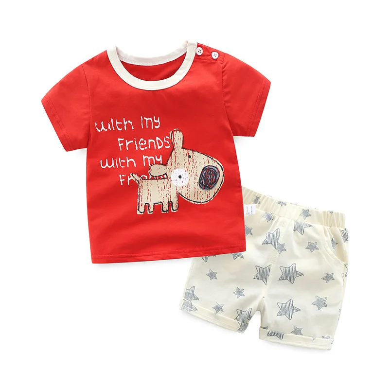 2Pcs/set Cotton Puppy Print Short-sleeved T-shirt+Shorts Outfits Summer Thin Newborn Baby Boys Girls Clothes Suit
2Pcs/set Cotton Puppy Print Short-sleeved T-shirt+Shorts Outfits Summer Thin Newborn Baby Boys Girls Clothes Suit
