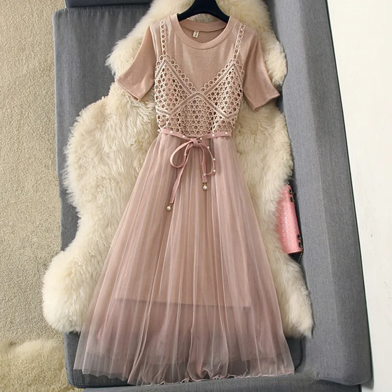 Preppy Style 2019 Summer Lace Dress Suit Women Elegant Mesh Long Midi Slim Dress Bodycon Casual Beach Dress
Preppy Style 2019 Summer Lace Dress Suit Women Elegant Mesh Long Midi Slim Dress Bodycon Casual Beach Dress