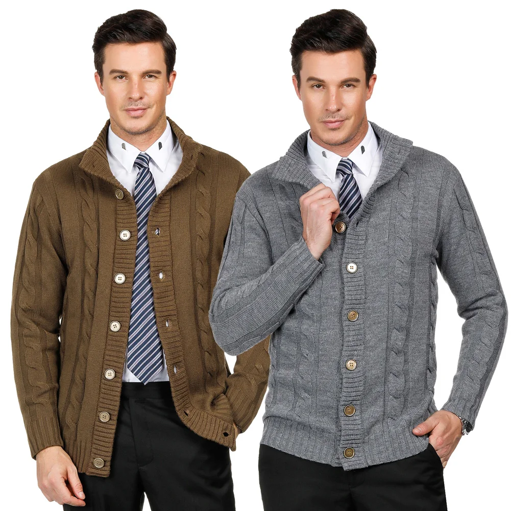 Men Casual Stand Collar Cable Knitted Button Down Winter Autumn Cardigan Sweater
Men Casual Stand Collar Cable Knitted Button Down Winter Autumn Cardigan Sweater