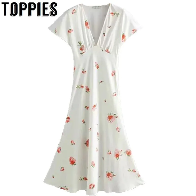 2019 Women Floral Printing White Midi Dress Vacation Summer Dress Sexy V Neck Sandy Beach Vestidos
2019 Women Floral Printing White Midi Dress Vacation Summer Dress Sexy V Neck Sandy Beach Vestidos