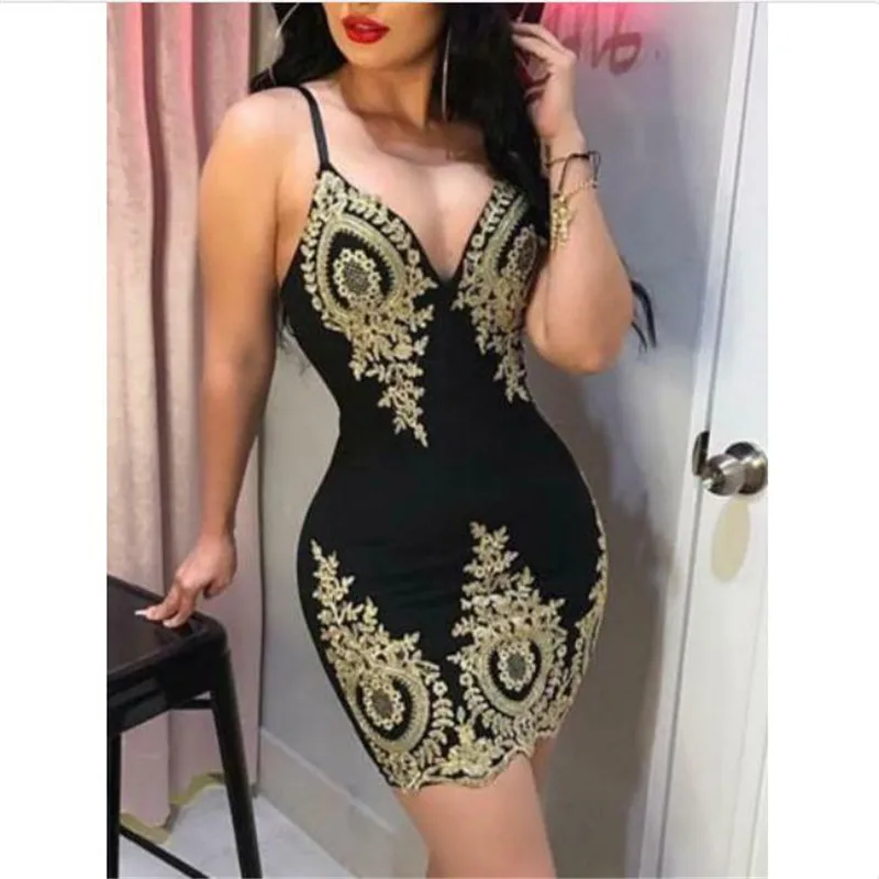 Women's Black Printed Bodycon Evening Party Short Dress Ladies' New Sexy Strappy V-neck Close-fitting Mini Dresses Hot Selling
Women's Black Printed Bodycon Evening Party Short Dress Ladies' New Sexy Strappy V-neck Close-fitting Mini Dresses Hot Selling