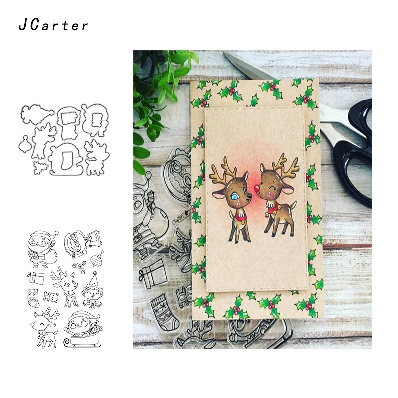 JCarter Cartoon Deer Santa Claus Metal Cutting Dies or Clear Stamps for Scrapbooking DIY Embossing Folder Paper Maker Template
JCarter Cartoon Deer Santa Claus Metal Cutting Dies or Clear Stamps for Scrapbooking DIY Embossing Folder Paper Maker Template