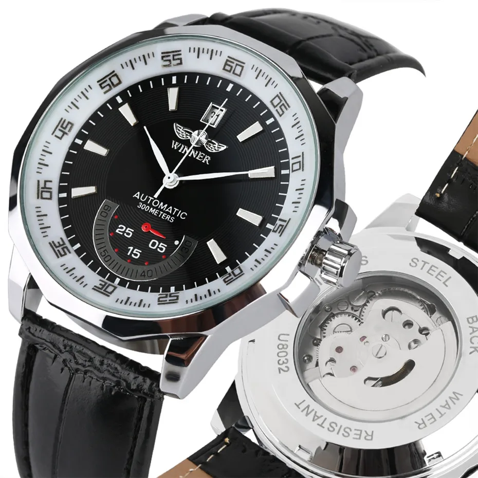 Top Brand Men Watch Mechanical Self Winding Genuine Leather Wristwatch Waterproof Business Auto-Date Sport Men's Watches reloj
Top Brand Men Watch Mechanical Self Winding Genuine Leather Wristwatch Waterproof Business Auto-Date Sport Men's Watches reloj