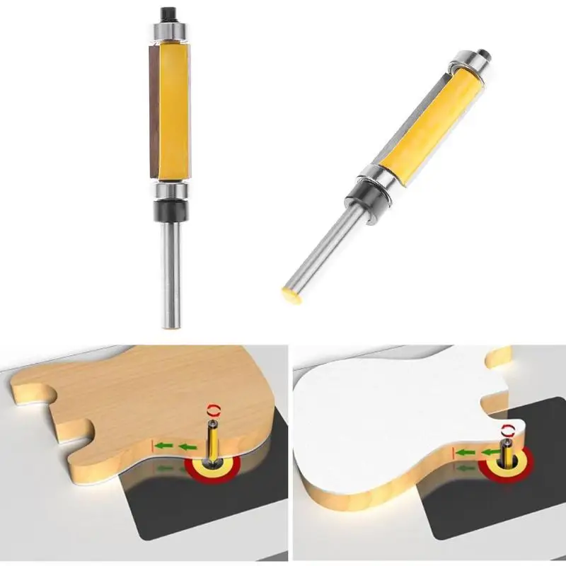1/4in Shank Flush Trim Router Bits Wood Engraving Knife Trimming Milling Cutter with Duplex Bearing Woodworking Tool
1/4in Shank Flush Trim Router Bits Wood Engraving Knife Trimming Milling Cutter with Duplex Bearing Woodworking Tool