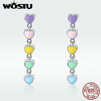 WOSTU Genuine Real 925 Sterling Silver Multi-Color Rainbow Heart Drop Earrings For Women Silver S925 Silver Jewelry Gift DXE451
WOSTU Genuine Real 925 Sterling Silver Multi-Color Rainbow Heart Drop Earrings For Women Silver S925 Silver Jewelry Gift DXE451