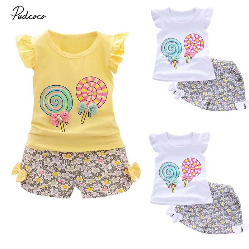 2019 Brand 2Pcs Toddler Kids Baby Girl Clothes Sleeveless Cute Candy Print T-shirts Tops+Floral Shorts Trousers Summer New Set
2019 Brand 2Pcs Toddler Kids Baby Girl Clothes Sleeveless Cute Candy Print T-shirts Tops+Floral Shorts Trousers Summer New Set